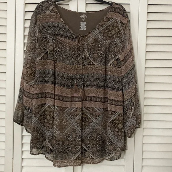 Women’s long sleeve Eve Tribal print Tunic Size 3X - Picture 1 of 7